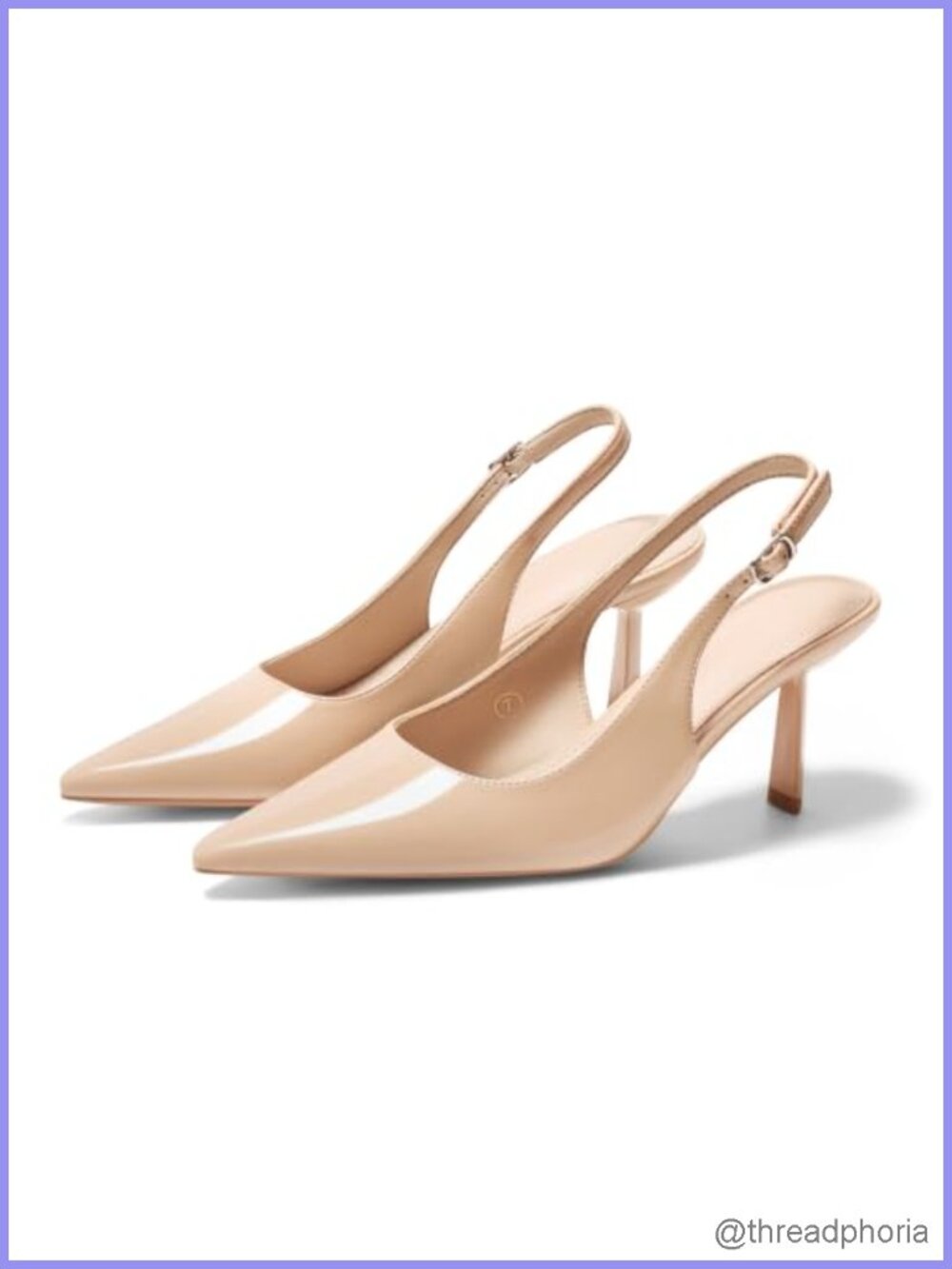 Slingback Kitten Heels for Women, Closed Pointed Toe Faux Leather Pumps, Work